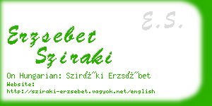 erzsebet sziraki business card